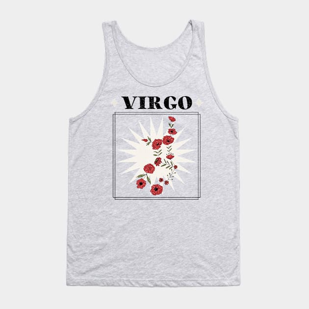 Floral Zodiac: Astrology Sign Virgo Tank Top by fallingspaceship